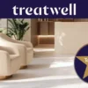 Sello Treatwell Top Rated 2026, conseguido gracias a las opiniones de los clientes, en la recepción luminosa de un centro con sillones color crema y plantas